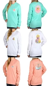 Lauren James Women's Long Sleeve Graphic Tee W/Front Pocket NWT Pick Size /Color - Picture 1 of 18