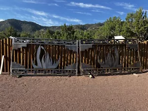 Commercial Metal Driveway Gates With Southwestern Design - Picture 1 of 4