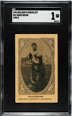 1922 NEILSON'S CHOCOLATE EDDIE ROUSH HOF V61 TYPE 2 SGC 1 - Image 1 of 2