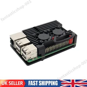 For Raspberry Pi 3 Model B B+ Aluminum Case Shell with Dual Cooling Fan - Afbeelding 1 van 12