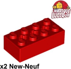 LEGO Technic 2x Brick Brick 2x4 4x2 3 Axle Holes Red/Red Axis Hole 39789 NEW