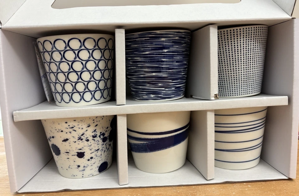 Royal Doulton London 1815 Pacific Accent Collection Mugs Set of 6 Blue