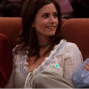 Blusa Top Boho Campesina 100% Algodón Vintage Años 90 CLIO Grande Monica Geller Friends - Imagen 1 de 8