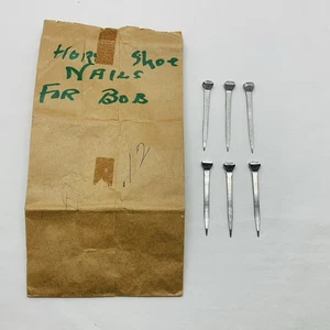 6 Horseshoe Nails 2 Inch Equestrian Jewelry Crafts Art BOHO Barn Find Horse - Picture 1 of 11