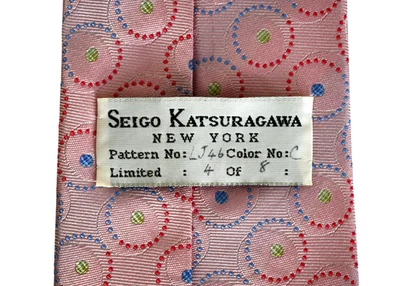 Винтажный SEIGO KATSURAGAWA ограниченный выпуск 4/8 шелк ручной работы галстук LJ46 цвет C - Изображение 1 из 4
