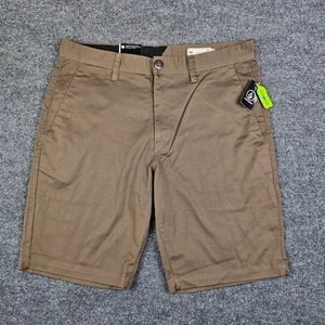 Volcom Frickin Modern Straight Chino Shorts Men's 36 Brown 10" Inseam NEW - Picture 1 of 7