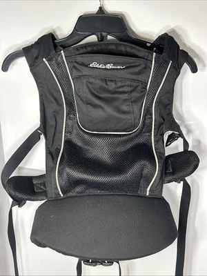 Mochila portabebés Eddie Bauer negra ajustable al aire libre 8-45 lb Foto 1 de 4