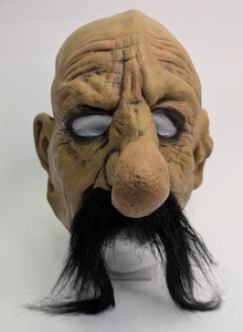Vintage Don Post Rubber Halloween Mask 2002 Studios Mustache Man Nose Bald PMG - Picture 1 of 5