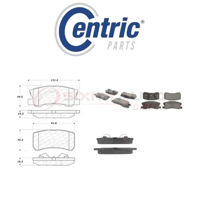 Centric Ceramic Disc Brake Pads w Shims for 2007-2015 Mitsubishi Outlander dp Foto 1 de 4