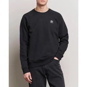 NEW Adidas Originals Essentials Crew Sweatshirt Men’s 2XL Black IA4828 - Picture 1 of 8