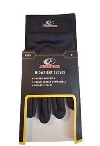 Mossy Oak Men's Midweight Gloves Black Size Medium touchscreen compatible new - Picture 1 of 4