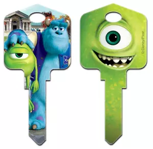 Llave de casa en blanco Disney Monsters Inc. Mike and Sulley para Kwikset KW1 KW10 KW11 - Imagen 1 de 1