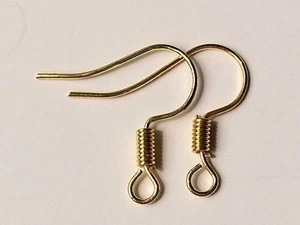 6 pcs Gold Tone DIY Ear Rings Hook Clasp Earrings Wires Jewellery Making Custom - Picture 1 of 3