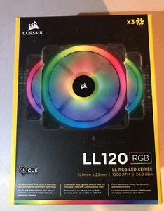 Ventilateur CORSAIR LL120 Double boucle lumineuse RGB LED PWM 120mm - Pack de 3 - Photo 1/1
