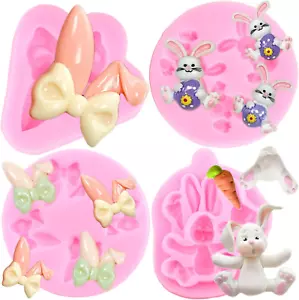 Easter Egg Rabbit Silicone Mold Bunny Ears Chocolate Fondant Molds for Cake Deco - Picture 1 of 9