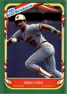 1987 Fleer Star Sticker Baltimore Orioles Baseball Card #72 Fred Lynn - Picture 1 of 1