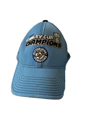 Pittsburgh Penguins 2009 Stanley Cup Champs gorra ajustada azul pegatinas Reebok Foto 1 de 4