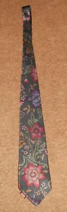 VINTAGE BUGATTI ITALIAN SILK MEN'S TIE NECKTIE/FLORAL DESIGN/58"/3-3/4" W! - Picture 1 of 5