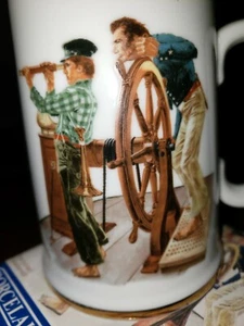Norman Rockwell Museum~Porzellan Krug Becher "River Pilot"~Vintage 1985~Antik - Bild 1 von 9