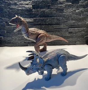 Jurassic World Mattel Dinosaur Sound Strike Sinoceratops +Lrg Carnotaurus Bundle - Picture 1 of 9