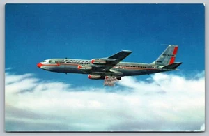 Postkarte American Airlines First mit Jets über 707 Jet Flaggschiff im Flug - Bild 1 von 2