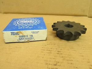 MARTIN 50BS15 ROLELR SPROCKET 50 BS 15 #50 CHAIN 15 TOOTH 7/8" KEYED BORE USA - Picture 1 of 3
