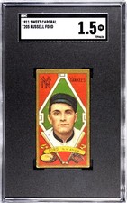 1911 T205 Russell Ford SGC 1.5 New York Yankees Gold Border Sweet Caporal