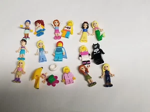 Lot of 15 "Girl" Lego Mini Figures Featuring Disney, Friends and ??? Accessories - Picture 1 of 8