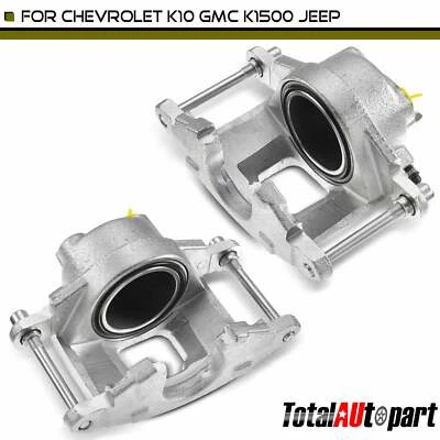 2x Brake Calipers Front Sides for Jeep Cherokee Chevy K10 V10 GMC K1500 Suburban - Image 1 of 4
