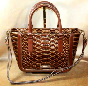 BRAHMIN NEW SMALL ASHLEE PECAN BELLEVUE LARGE SNAKE BAG-RETAIL $355 - Picture 1 of 9