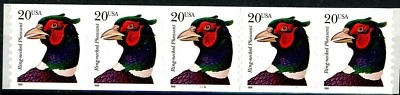 Ring-Necked Pheasant Self-Adhesive Coil Strip of 5 PNC5 Pl 1111 MNH Scott 3055 ~ - Image 1 of 2
