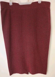 TORRID Women's Size 2 Straight Pencil Skirt Black Pink Check Stretch - Picture 1 of 4