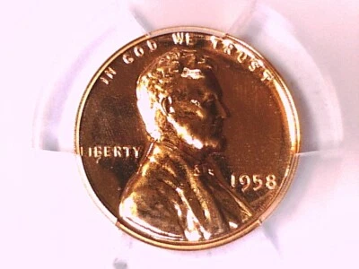 1958 Proof Lincoln Wheat Cent Penny PCGS PR 68 RD 42457889 - Image 1 of 3
