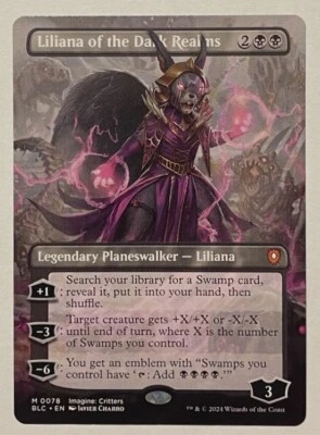 Liliana of the Dark Realms Borderless - Mythic - Commander: Bloomburrow MTG - Image 1 of 2