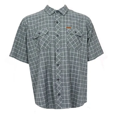 Orvis Shirt Men's 2XL  Gray Plaid Short Sleeve Button Polyester - Image 1 of 4