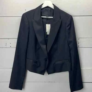 NWT J.CREW COLLECTION Satin Trim Notch Collar Wool Tuxedo Blazer Size 14 - Picture 1 of 8