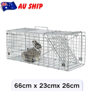 Animal Trap Cage Folding Humane Live Catch Possum Fox Rat Rabbit Hare Bird AU - Picture 1 of 14