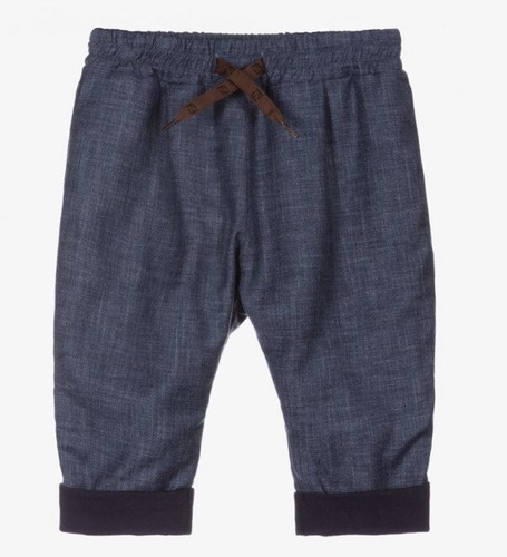 Pantaloni in lana blu Fendi bambino AW 21 regalo natalizio