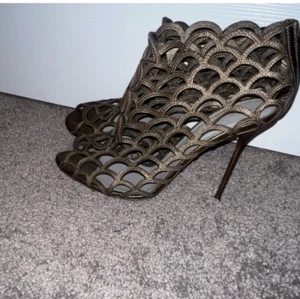 #lavish, #luxury, #Sergio Rossi bronze caged Peep Toe size 10 - Picture 1 of 5