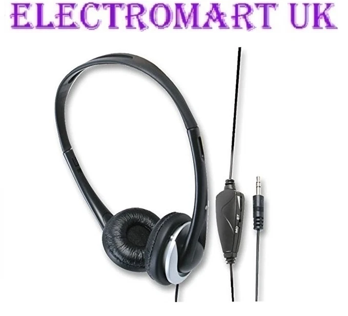 MONO STEREO  TV TELEVISION HEADPHONES LONG LEAD 5M CABLE IN LINE VOLUME CONTROL - Image 1 of 1