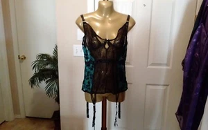 Womans Bustier Emerald Green and Black Seven till Midnight 3xl/4xl - Picture 1 of 8