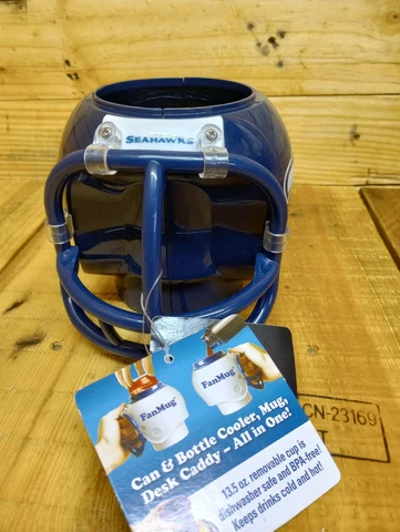 Seattle Seahawks FanMug Can Bottle Sleeve & Mug in one, or Desk Caddy Cover