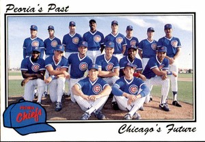 1989 Peoria Chiefs Team Issue 14 Team Photo Joe Girardi, Mark Grace, Greg Maddux