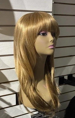 Peluca rubia dorada recta 2025 Shaggy Bang Boyfriend Bang Foto 1 de 4