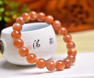 8mm Natural Sunstone Bead Bracelet Reiki Crystal Quartz Healing Decorate 1pc - Picture 1 of 6
