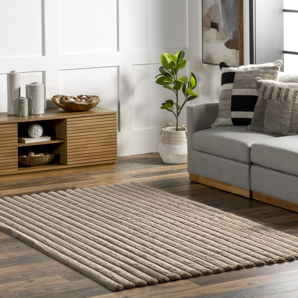 nuLOOM 3'9" x 6' Cozy Plush Area Rug, Machine Washable, Non-Slip, Soft Fluffy--- - Image 1 of 4