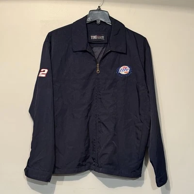 Miller Lite Racing Jacket #2 Rusty Wallace Men’s Size Medium Navy Blue Vintage - Image 1 of 4