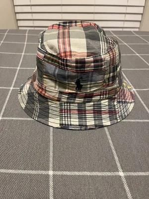 Polo Ralph Lauren Hombre Sombrero Cubo L/XL Azul Marino Y Cuadros Reversible Foto 1 de 4