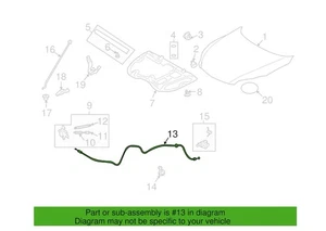 2009-2013 Toyota Matrix Hood Release Cable - Picture 1 of 1