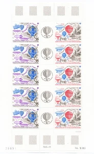XE49201 France 1983 hot air balloons aviation XXL sheet MNH - Picture 1 of 1